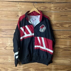 Vintage Black and Red Windbreaker Jacket 1990
